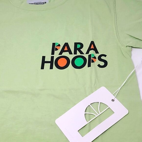 Men's Short Sleeve Parahoops Tee - Cream, Orange, Green - Picture 2 of 3